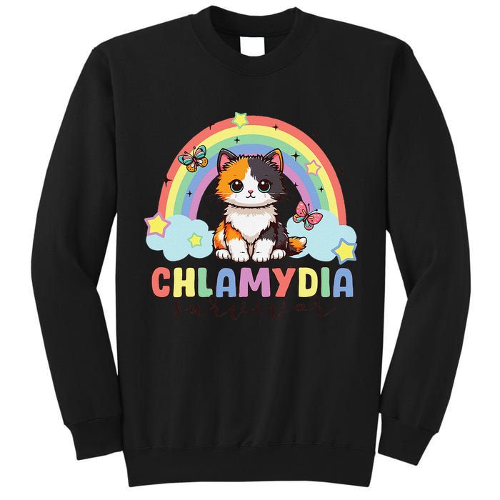 Chlamydia Survivor Rainbow Funny Humor Cat Specific Meme Tall Sweatshirt