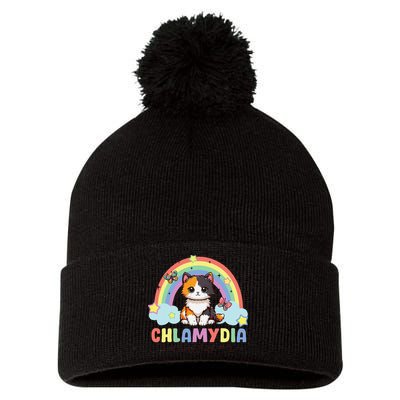 Chlamydia Survivor Rainbow Funny Humor Cat Specific Meme Pom Pom 12in Knit Beanie