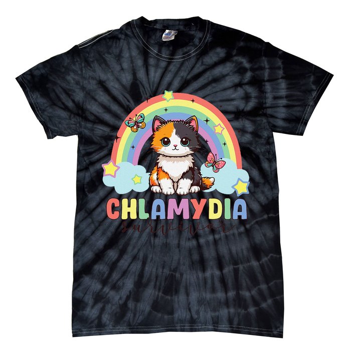 Chlamydia Survivor Rainbow Funny Humor Cat Specific Meme Tie-Dye T-Shirt