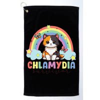 Chlamydia Survivor Rainbow Funny Humor Cat Specific Meme Golf Towel