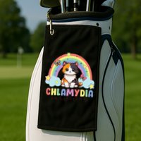 Chlamydia Survivor Rainbow Funny Humor Cat Specific Meme Golf Towel