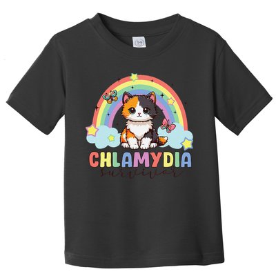 Chlamydia Survivor Rainbow Funny Humor Cat Specific Meme Toddler T-Shirt
