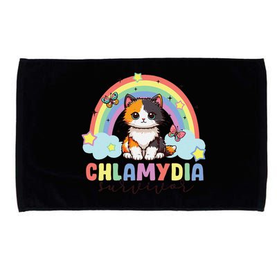 Chlamydia Survivor Rainbow Funny Humor Cat Specific Meme Microfiber Hand Towel