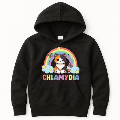 Chlamydia Survivor Rainbow Funny Humor Cat Specific Meme Kids Hoodie