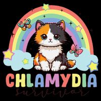 Chlamydia Survivor Rainbow Funny Humor Cat Specific Meme Short Acrylic Beanie