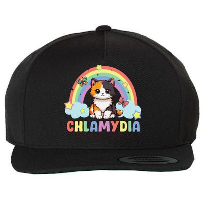 Chlamydia Survivor Rainbow Funny Humor Cat Specific Meme Wool Snapback Cap