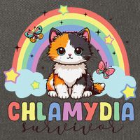 Chlamydia Survivor Rainbow Funny Humor Cat Specific Meme Cotton Canvas Backpack