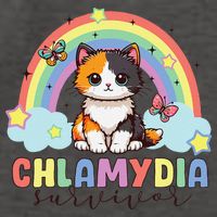 Chlamydia Survivor Rainbow Funny Humor Cat Specific Meme Vector Backpack