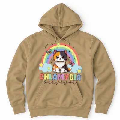 Chlamydia Survivor Rainbow Funny Humor Cat Specific Meme Hoodie