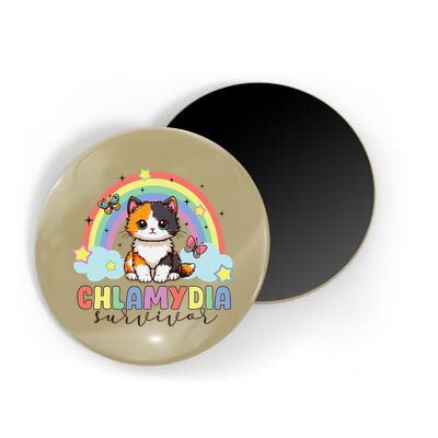 Chlamydia Survivor Rainbow Funny Humor Cat Specific Meme Magnet