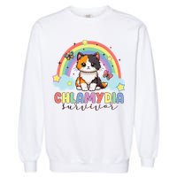 Chlamydia Survivor Rainbow Funny Humor Cat Specific Meme Garment-Dyed Sweatshirt