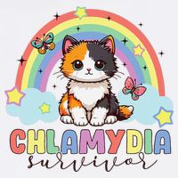 Chlamydia Survivor Rainbow Funny Humor Cat Specific Meme Garment-Dyed Sweatshirt