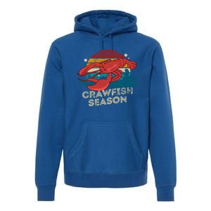 Crawfish Season Retro Crawfish Boil Love Crayfish Seafood Gift Premium Hoodie