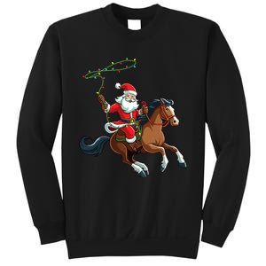 Cowboy Santa Riding A Horse Christmas Funny Sweatshirt