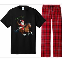 Cowboy Santa Riding A Horse Christmas Funny Pajama Set