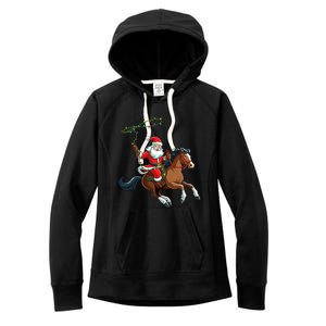 Cowboy Santa Riding A Horse Christmas Funny Women's Fleece Hoodie