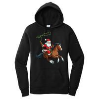 Cowboy Santa Riding A Horse Christmas Funny Women's Pullover Hoodie