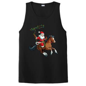 Cowboy Santa Riding A Horse Christmas Funny PosiCharge Competitor Tank