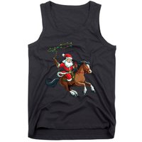 Cowboy Santa Riding A Horse Christmas Funny Tank Top