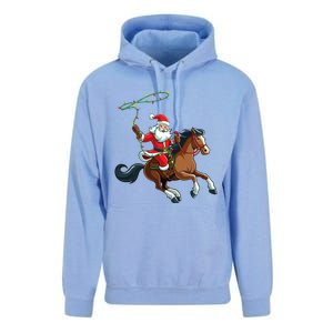 Cowboy Santa Riding A Horse Christmas Funny Unisex Surf Hoodie