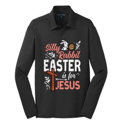 Christian Silly Rabbit Easter For Jesus Silk Touch Performance Long Sleeve Polo