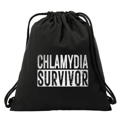 Chlamydia Survivor Retro Funny Adult Humor Inappropriate Drawstring Bag