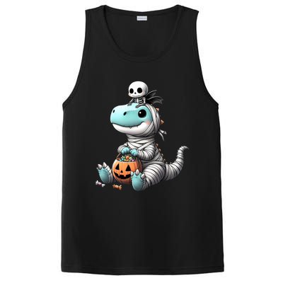 Cute Skeleton Riding Mummy Dinosaur Trex Costume Gift PosiCharge Competitor Tank