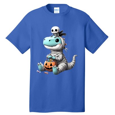 Cute Skeleton Riding Mummy Dinosaur Trex Costume Gift Tall T-Shirt