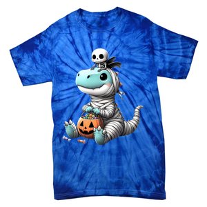 Cute Skeleton Riding Mummy Dinosaur Trex Costume Gift Tie-Dye T-Shirt