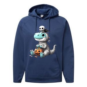 Cute Skeleton Riding Mummy Dinosaur Trex Costume Gift Performance Fleece Hoodie