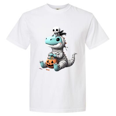 Cute Skeleton Riding Mummy Dinosaur Trex Costume Gift Garment-Dyed Heavyweight T-Shirt