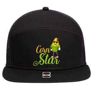 Corn Star Rancher Barnyard Harvest Farming Barn Cattle Gift 7 Panel Mesh Trucker Snapback Hat