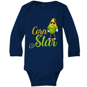 Corn Star Rancher Barnyard Harvest Farming Barn Cattle Gift Baby Long Sleeve Bodysuit