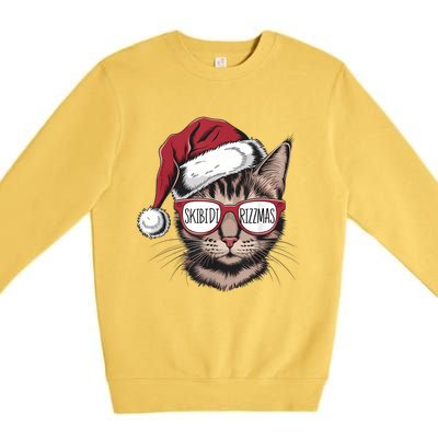 Cat Sunglasses Rizzmas Christmas Rizz Santa Claus Premium Crewneck Sweatshirt