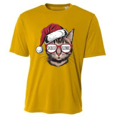 Cat Sunglasses Rizzmas Christmas Rizz Santa Claus Cooling Performance Crew T-Shirt