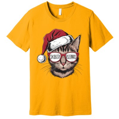 Cat Sunglasses Rizzmas Christmas Rizz Santa Claus Premium T-Shirt