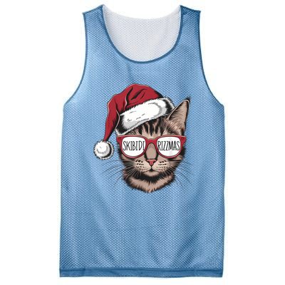 Cat Sunglasses Rizzmas Christmas Rizz Santa Claus Mesh Reversible Basketball Jersey Tank