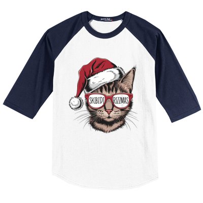 Cat Sunglasses Rizzmas Christmas Rizz Santa Claus Baseball Sleeve Shirt