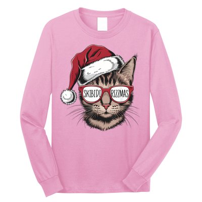 Cat Sunglasses Rizzmas Christmas Rizz Santa Claus Long Sleeve Shirt