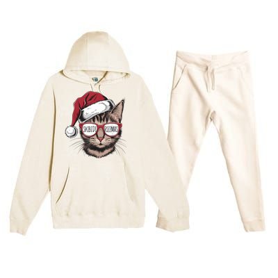 Cat Sunglasses Rizzmas Christmas Rizz Santa Claus Premium Hooded Sweatsuit Set