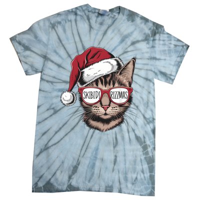 Cat Sunglasses Rizzmas Christmas Rizz Santa Claus Tie-Dye T-Shirt