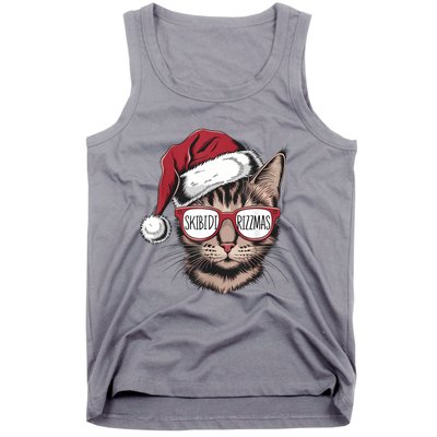 Cat Sunglasses Rizzmas Christmas Rizz Santa Claus Tank Top