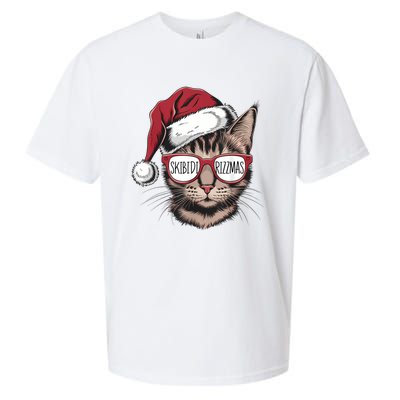 Cat Sunglasses Rizzmas Christmas Rizz Santa Claus Sueded Cloud Jersey T-Shirt