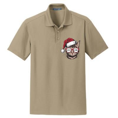 Cat Sunglasses Rizzmas Christmas Rizz Santa Claus Dry Zone Grid Polo