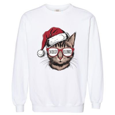 Cat Sunglasses Rizzmas Christmas Rizz Santa Claus Garment-Dyed Sweatshirt