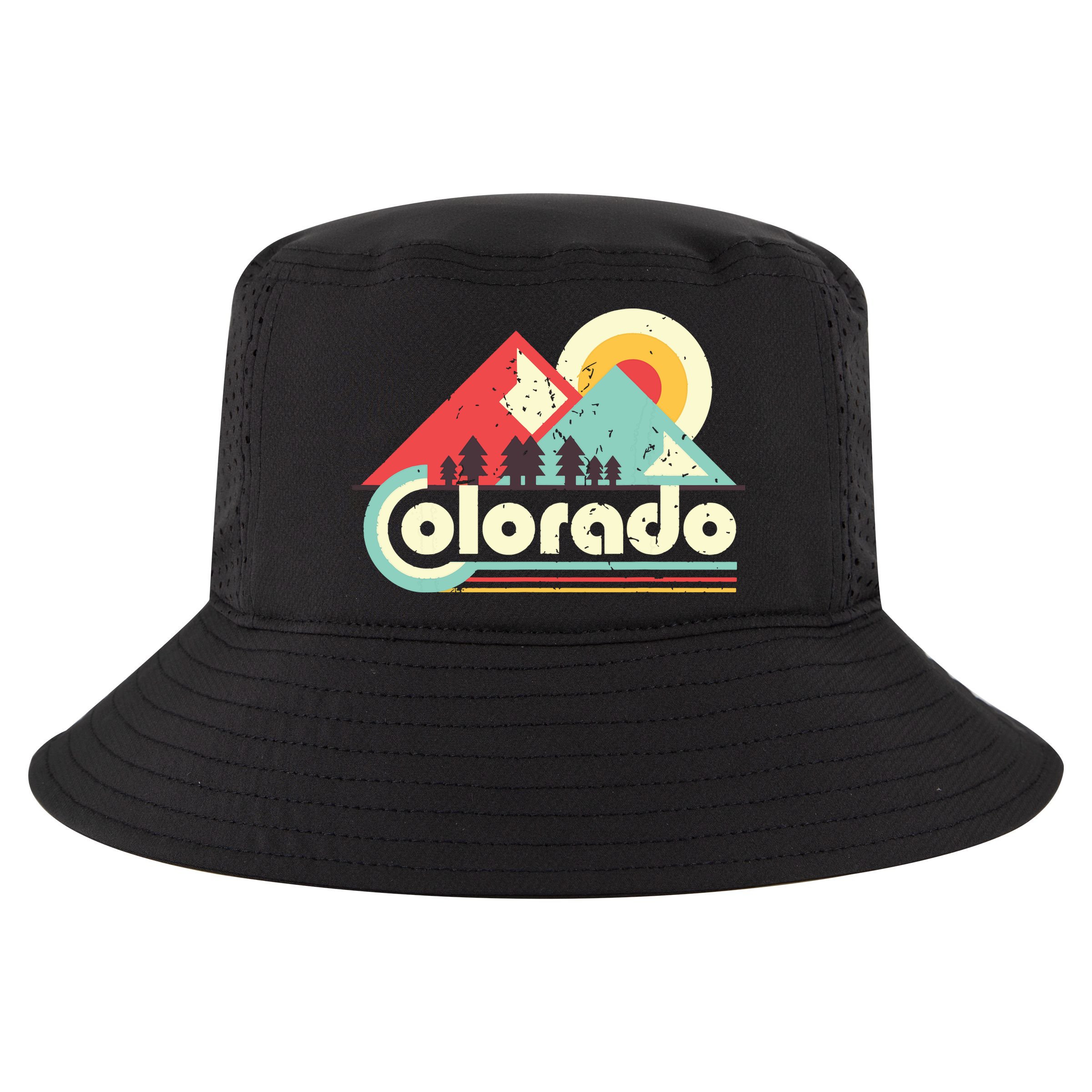 Colorado State Retro Vintage Distressed Flag Cool Comfort Performance Bucket Hat