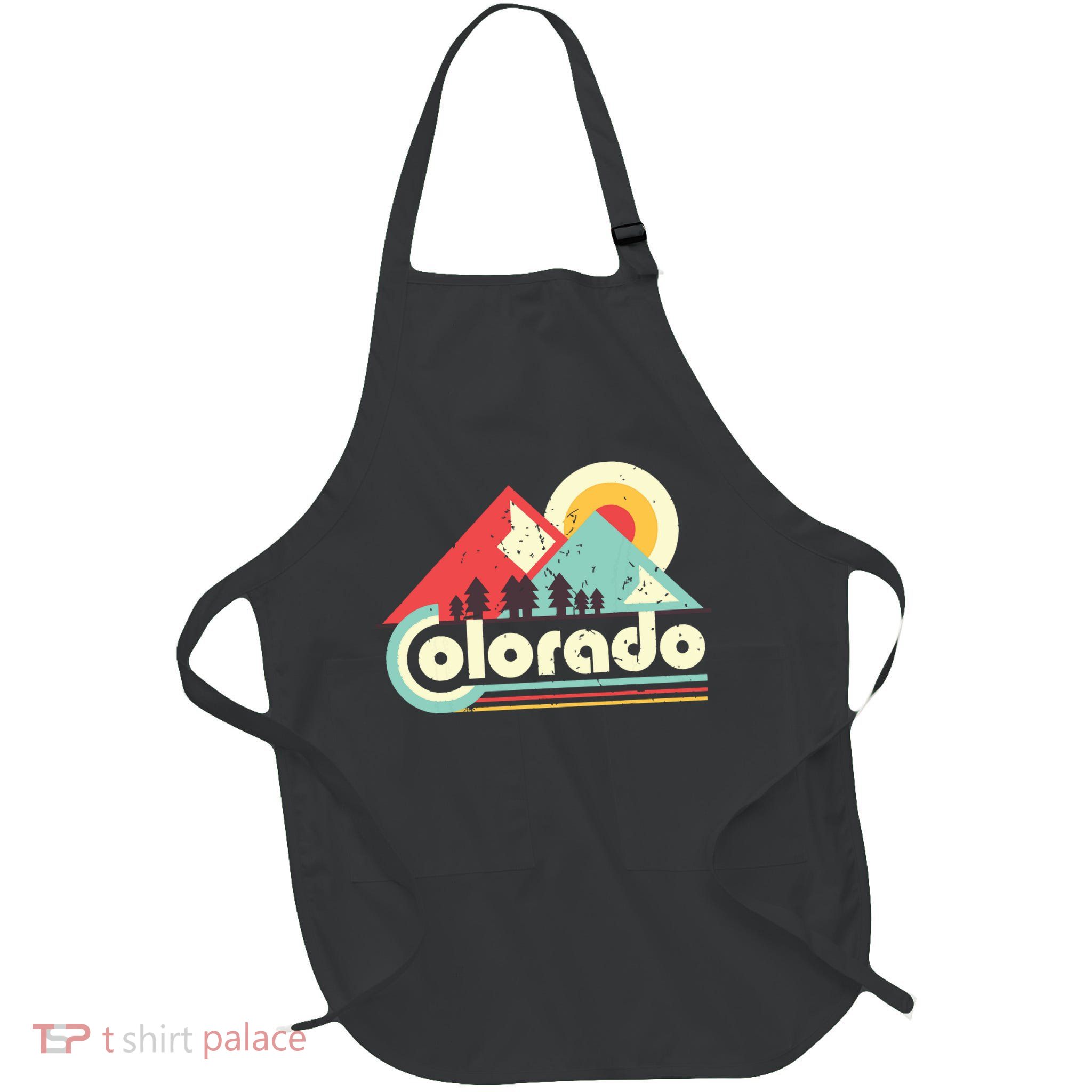 Colorado State Retro Vintage Distressed Flag Apron