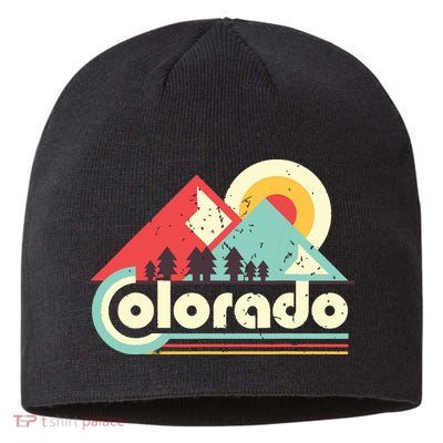 Colorado State Retro Vintage Distressed Flag Sustainable Beanie