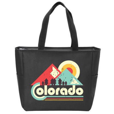 Colorado State Retro Vintage Distressed Flag Zip Tote Bag