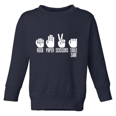 Carpenters Shirts Rock Paper Scissor Table Saw Carpentry Gift Toddler Sweatshirt